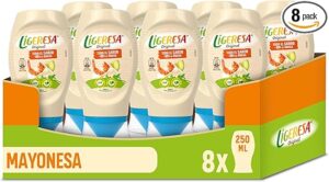 💫Ligeresa Salsa Bocabajo 60% menos de grasa Original Apta para vegetarianos 250mlx8 💫