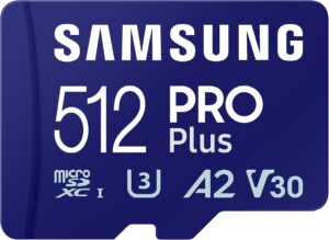 🐟 Tarjeta MicroSD Samsung PRO Plus de 512GB con adaptador SD