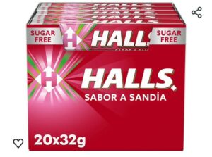 🍉 Halls sandía. Caja de 20 sticks de caramelos sin azúcar.