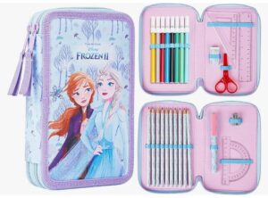 ❄️ Plumier escolar con doble cremallera Disney Frozen ll.