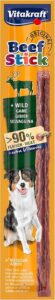 💫Vitakraft Beef Stick Wild, golosina para perros con carne de caza, stick de carne como recompensa, extra alto contenido de carne, snack para perros, sin azúcar añadido (1x 12g) 💫