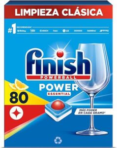 💫Finish Powerball Power Essential Pastillas para el Lavavajillas, aroma Limón, 80 Pastillas 💫