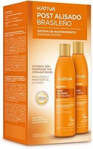 💫 Kativa Kit de Mantenimiento Post Alisado 2 Unidades | Champú y Acondicionador Post Tratamiento || Alarga la Duración del Alisado | Aporta hidratación | Elimina el encrespamiento | calidad profesional.💫