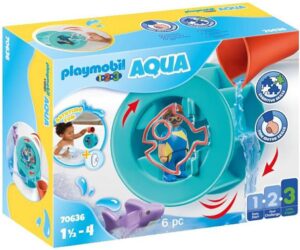 🐟 Juego Playmobil 1.2.3 Aqua Rueda de agua con bebé tiburón