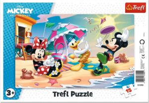 🐟 Puzzle Trefl Mickey Mouse y sus amigos en la playa (15 piezas)