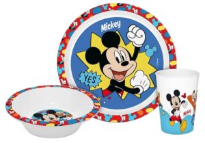 🤩 Vajilla infantil Mickey Kids 3 piezas.