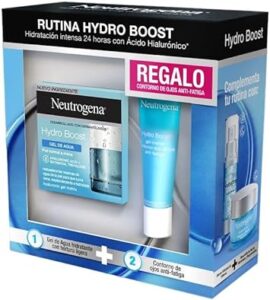 💫Neutrogena Rutina Hydro Boost, pack con Gel de Agua Hidratante Facial (50 ml) y Contorno de Ojos Antifatiga (15 ml), set de regalo para una hidratación intensa 24 horas con Ácido Hialurónico 💫