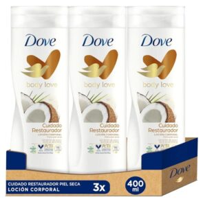 ✨ Dove. Crema hidratante corporal restauradora con aceite de coco. 3uds de 400ml cada uno.