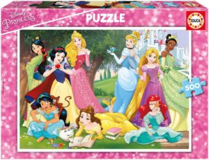 🐟 Puzzle Educa Princesas Disney con 500 piezas (incluye pegamento Fix Puzzle)