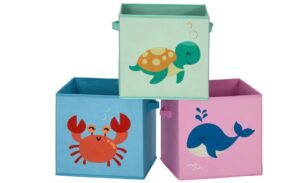 😀 SONGMICS Caja Organizadora Tela Almacenaje Infantil, Juego de 3, 30 x 30 x 30 cm.