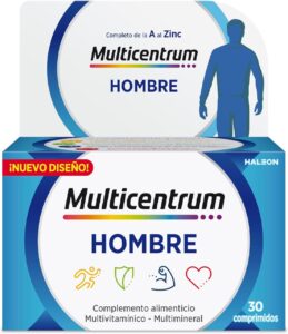 🐟 30 comprimidos de vitaminas y suplementos Multicentrum Hombre