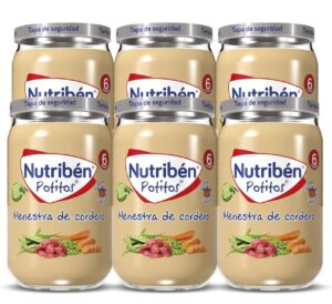 Pack de 6 potitos Nutriben 🥕 Menestra de cordero