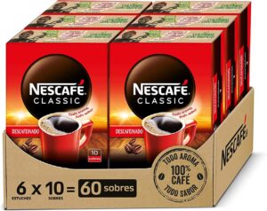 🐟 60 sobres de café soluble Nescafé Classic Descafeinado