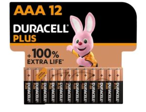 🔋 Duracell Plus. Pack de 12 pilas AAA hasta 100% extra de durabilidad.