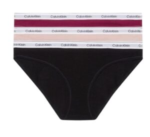 〽️Calvin Klein Mujer Pack de 3 Slips Forma de Bikini Algodón con Stretch, Multicolor