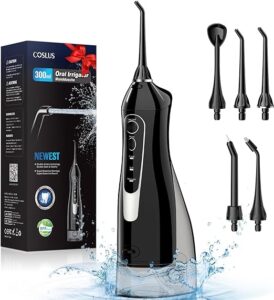 💫Irrigador Bucal Portatil Flosser: 300ML Recargable Limpiador de Riego para Limpieza Dental Doble chorro de agua IPX7 💫