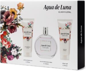 🐟 Caja regalo Agua de Luna Elixir Floral con colonia, crema corporal y gel de baño