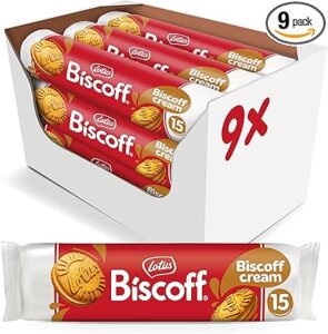 💫Lotus Biscoff | Galletas Rellenas de Crema Biscoff | Vegana | 15 Galletas por Pack | 9 x 150g (1,35kg) 💫