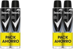 💫Rexona Invisible Desodorante Aerosol Antitranspirante para hombre Ice Pack Ahorro 200ml 2x (Paquete de 2) 💫