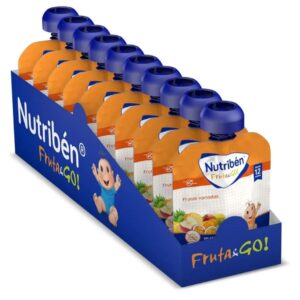 👶🏻 Nutribén Fruta anda Go! Pack de 10 bolsitas de frutas variadas 100% natural.