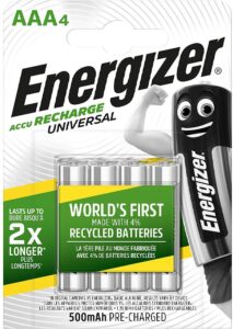 🐟 4 pilas recargables Energizer AAA