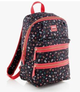 🏵️ Miquelrius. Mochila grande con estampado floral.