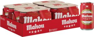 💫Mahou 5 Estrellas Cerveza Especial Dorada Lager, Pack de 24 Latas x 25 cl, Sabor 5 Estrellas, 5,5% Volumen de Alcohol 💫