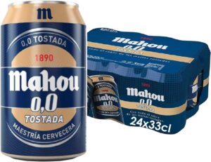 🐟 Pack de 24 latas de cerveza Mahou 0,0 Tostada