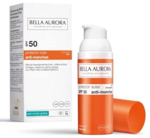 ☀️ Bella Aurora. Protector solar SPF 50 . Antimanchas y de absorción rápida.