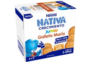 🔝 NESTLÉ NATIVA Crecimiento JUNIOR Galleta Leche crecimiento líquida con galleta para niños a partir de 36 meses, pack de 6.