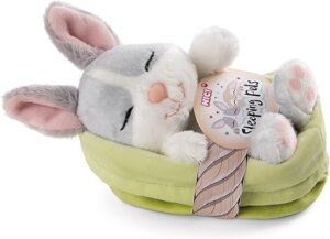 💫NICI Animal de Peluche Conejo Gris 12 cm – Animal de Peluche Suave en Cestita para Mimar y Jugar💫