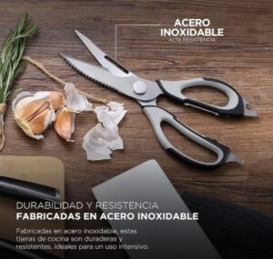 ✂️ MasterPRo Elegante. Tijeras de cocina de acero inoxidable y mango ergonómico.