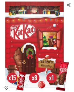 🎄 Kit Kat Calendario de adviento de chocolate con leche.