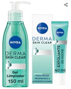 🌟 Nivea Derma Skin Clear. Peeling exfoliante de noche   Nivea Derma Skin Clear Gel limpiador.