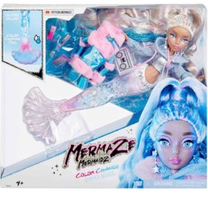 Mermaze Mermaidz, Winter Waves, Incluye muñeca de Moda Sirena, Aleta Que Cambia de Color, Cola de Purpurina y Accesorios 🧜