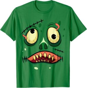 😀 Camiseta de Halloween Zombie Monster Scary Face.