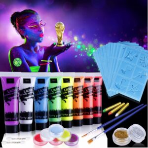 🐟 Pack de pinturas corporales fluorescentes Lictin especial Halloween