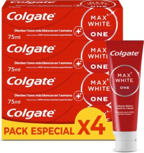 💫Colgate Max White One Pasta de Dientes Blanqueadora, Pack 4 Uds x 75ml💫