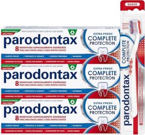 🐟 Pack de 3 tubos de pasta de dientes Parodontax Complete Protection Extra Fresh   cepillo suave