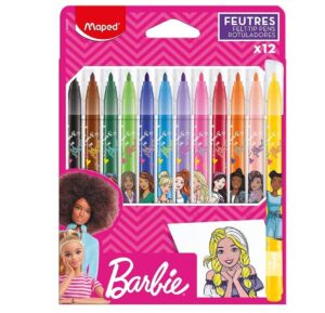 Caja de 12 rotuladores de Barbie