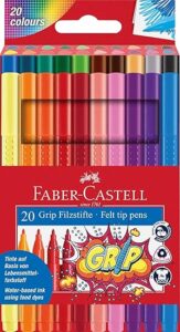 🐟 Caja con 20 rotuladores Grip Faber-Castell