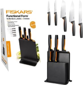 🐟 Bloque con 5 cuchillos Fiskars Functional Form