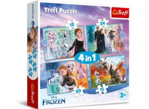 😀 Trefl 4 en 1 de Disney Frozen 2 con impresión.