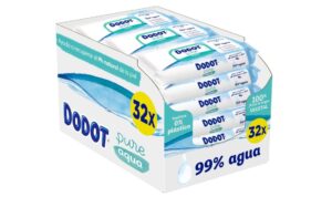 😀 Dodot Toallitas Aqua Pure para Bebé, 1536 Toallitas, Ayuda a restaurar el pH natural de la piel, 99% agua.