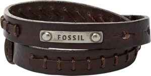 🐟 Pulsera de cuero Fossil Vintage