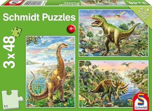 🐟 Puzzle Schmidt 3 dinosaurios con 48 piezas