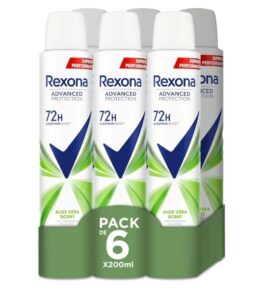 🌟 Rexona Advanced Protection. 6 desodorantes Aloe vera para mujer.