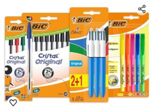 🌟 Set Bic de 17 Bolígrafos Cristal y 4 Colores   4 Subrayadores