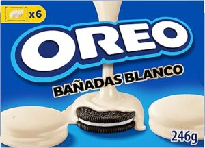 💫Oreo Bañadas Galletas de Cacao Rellenas de Crema Sabor Vainilla y Cubiertas de Chocolate Blanco 246g 💫