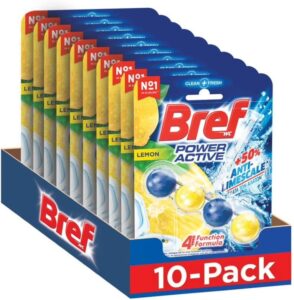 🐟 10 cestas higiénicas para WC Bref Power Activ Limón